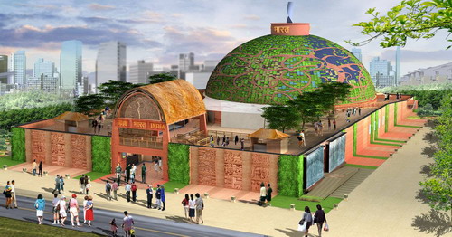 An artist's rendition of the India Pavilion for the 2010 World Expo.
