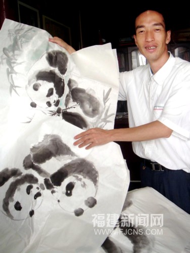 泉州画家将在台北举办百幅熊猫画展