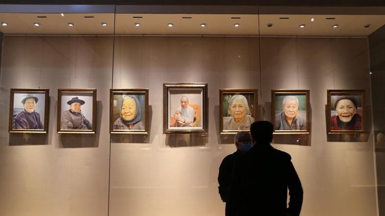 海南の百歳老人油絵72点が海南の長寿者の姿を展示