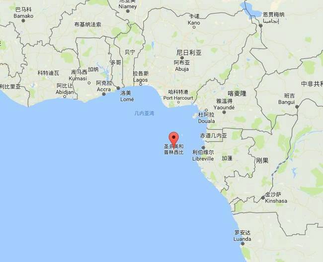 资料图:圣多美和普林西比位置示意图