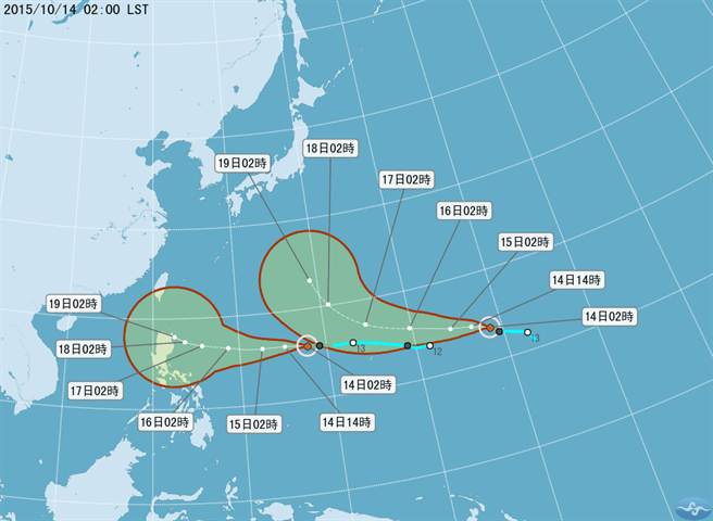 轻台蔷琵今晨2时成形 与巨爵成双台或袭台湾