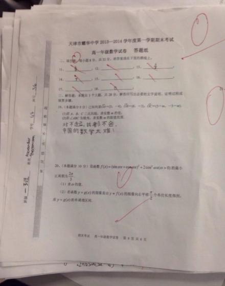 德国男孩中国求学数学考0分:太难了(组图)