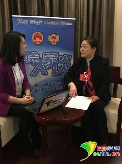 孙晓梅接受中国青年网记者采访。 孙晓梅接受中国青年网记者采访。