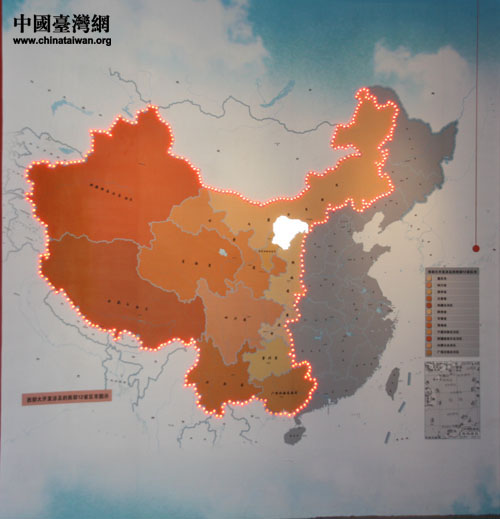 鄂尔多斯在中国西部的位置(中国台湾网 王文英 摄)